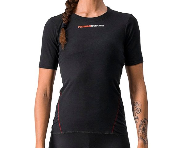 Castelli Women's Prosecco Tech Short Sleeve Baselayer (Black) (L)