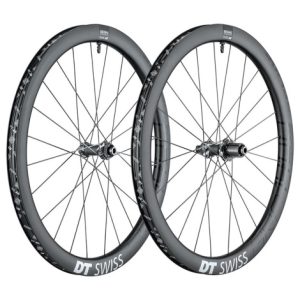 DT Swiss GRC 1400 Spline 42 Carbon Gravel Wheelset - 700c - Black / Shimano / 12mm Front - 142x12mm Rear / Centerlock / Pair / 11-12 Speed / Tubeless / 700c