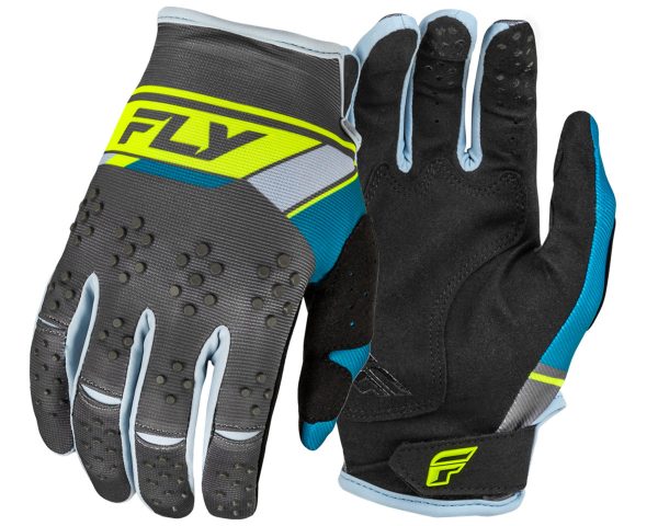 Fly Racing Kinetic Prix Long Finger Gloves (Charcoal/Hi-Vis) (S)