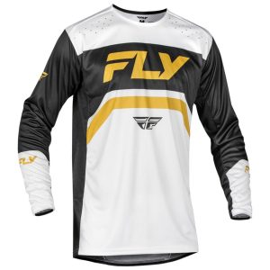 Fly Racing Rayce Long Sleeve Jersey (White/Black/Gold) (2XL)