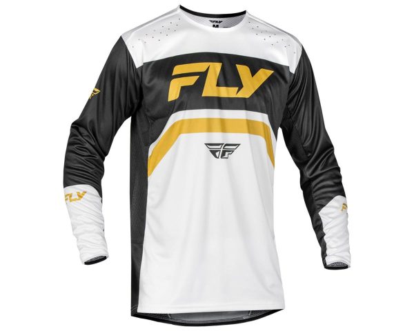 Fly Racing Rayce Long Sleeve Jersey (White/Black/Gold) (L)