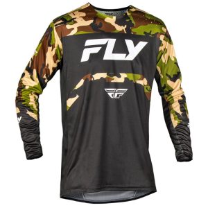 Fly Racing Youth Rayce Long Sleeve Jersey (Black/Camo) (Youth L)