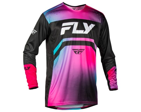 Fly Racing Youth Rayce Long Sleeve Jersey (Fuschia/Black/Teal) (L)