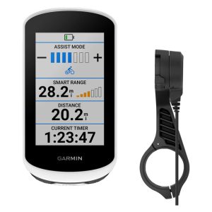 Garmin Edge Explore 2 GPS Cycling Computer Power Mount Bundle (White)