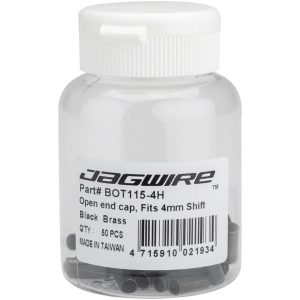 Jagwire Open Brass End Caps (Black) (4mm) (Bottle of 50)