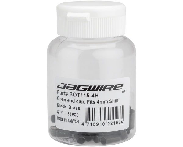 Jagwire Open Brass End Caps (Black) (4mm) (Bottle of 50)