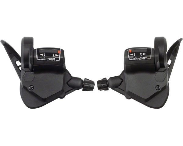 Microshift TS38 Thumb-Tap Shifter (Black) (Pair) (3 x 7 Speed) (w/ Optical Gear Indicator) (Shimano