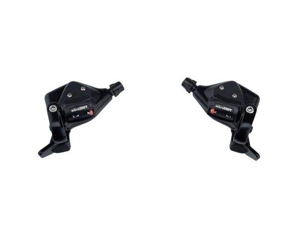 Microshift TS71 Thumb Tap Shifter Set (Black) (Pair) (3 x 9 Speed) (w/Optical Gear Indicator) (Shima