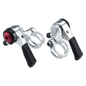 Microshift Thumb Shifters (Silver) (Pair) (2/3 x 8 Speed) (Shimano Compatible)