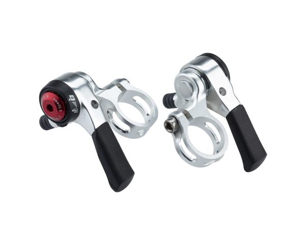 Microshift Thumb Shifters (Silver) (Pair) (2/3 x 8 Speed) (Shimano Compatible)