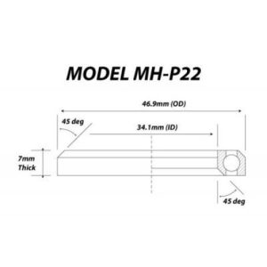 Replacement Headset Bearings - Single / 46.9mm x 34.1mm x 7mm (45/45 Degree)