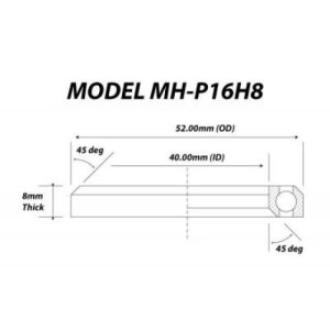 Replacement Headset Bearings - Single / 52mm x 40mm x 8mm (45/45 Degree)