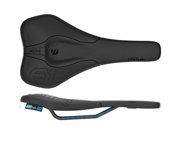 SQlab 612 Ergowave R Saddle (Black) (Hollow S-Tube Alloy Rails) (130mm)