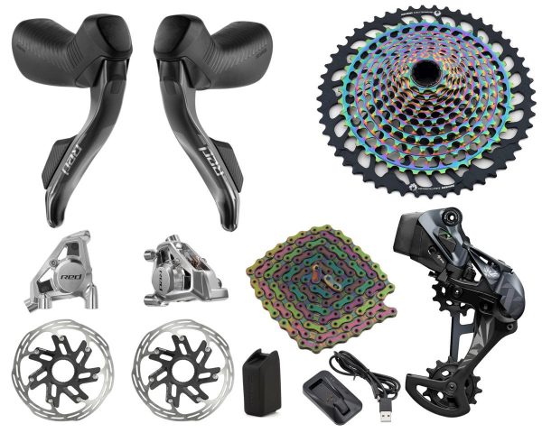 SRAM RED/XX1 AXS Mullet Gravel Groupset (Rainbow) (1 x 12 Speed) (10-52T) (E1) (2024)