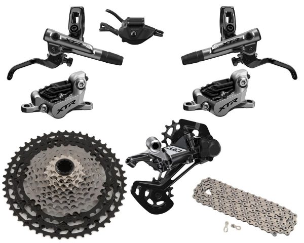 Shimano XTR M9100 Mountain Bike Groupset (Grey/Black) (1 x 12 Speed) (4-Piston Brakes)