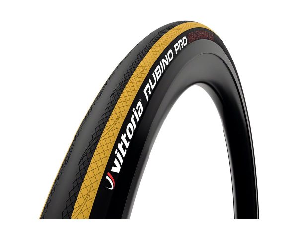 Vittoria Rubino Pro Tube-Type Road Tire (Black/Yellow) (700c) (25mm) (Folding) (Graphene 2.0)