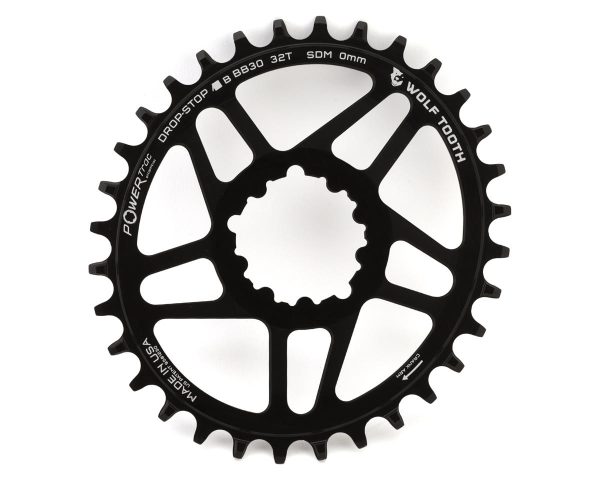 Wolf Tooth Components SRAM Direct Mount Elliptical Chainring (Black) (Drop-Stop B) (Single) (0mm Off