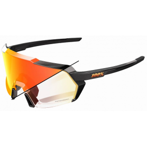 100% | Korbin Sunglasses Men's In Gloss Metallic Black/orange Flash Mirror Photochromic