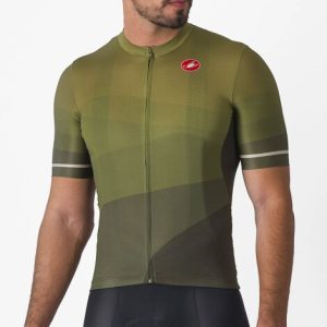 Castelli Orizzonte Short Sleeve Cycling Jersey - Deep Green / Sage / Silver Moon / 2XLarge