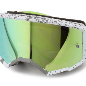 Fly Racing Youth Zone Goggles (Dark Grey/Hi-Vis) (Iridescent Green Mirror Lens)