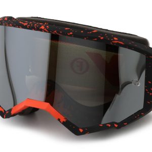 Fly Racing Zone Goggles (Black/Red/Cream) (Silver Mirror/Smoke Lens)