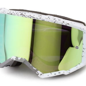 Fly Racing Zone Goggles (Dark Grey/Hi-Vis) (Iridescent Green Mirror Lens)