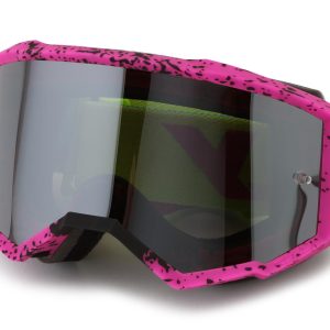 Fly Racing Zone Goggles (Pink/Black/Hi-Vis) (Black Mirror/Smoke Lens)