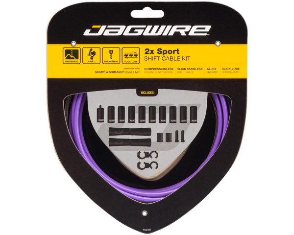 Jagwire 2x Sport Shift Cable Kit (Purple) (For Shimano/SRAM) (1.1mm) (1500/2300mm) (Cables & Housing