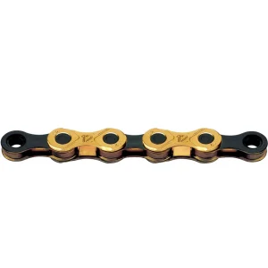 KMC X12 Ti-N Gold/Black Waxed Chain 126L