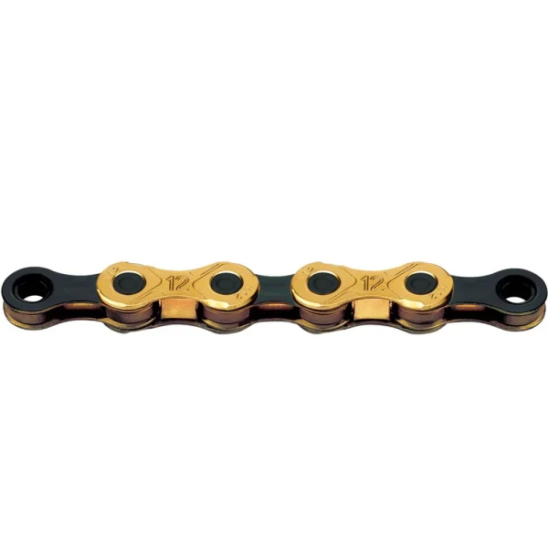 KMC X12 Ti-N Gold/Black Waxed Chain 126L