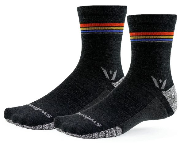 Swiftwick Flite XT Trail Five (Coal Sunset Stripe) (M)