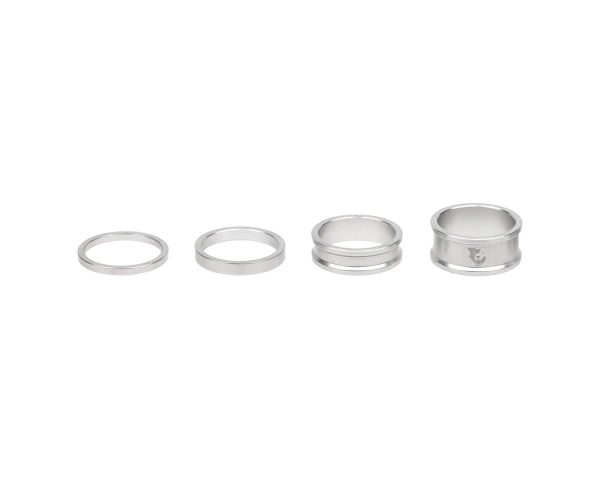 Wolf Tooth Components 1-1/8" Headset Spacer Kit (Raw Silver) (3, 5, 10, 15mm)