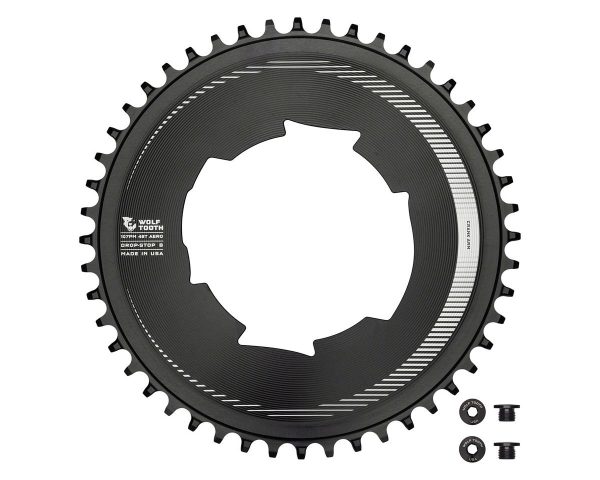 Wolf Tooth Components Aero Chainring (Black) (Drop-Stop B) (Single) (48T) (For SRAM 107 BCD Crankset