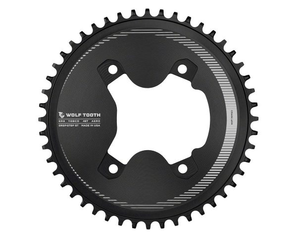 Wolf Tooth Components Aero Chainring (Black) (GRX 800 Series) (Drop-Stop ST) (Single) (46T) (110mm S