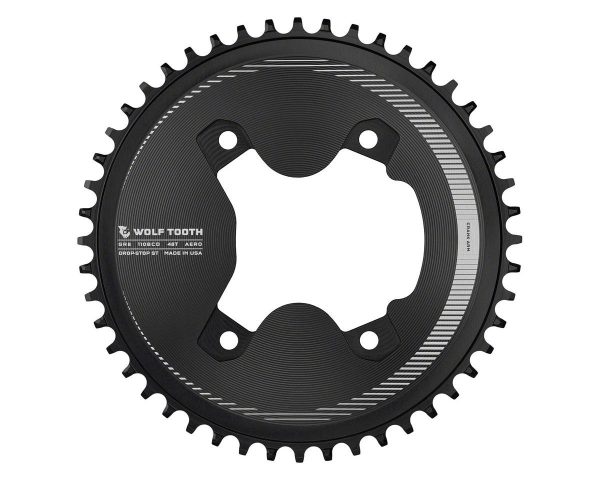 Wolf Tooth Components Aero Chainring (Black) (GRX 800 Series) (Drop-Stop ST) (Single) (48T) (110mm S