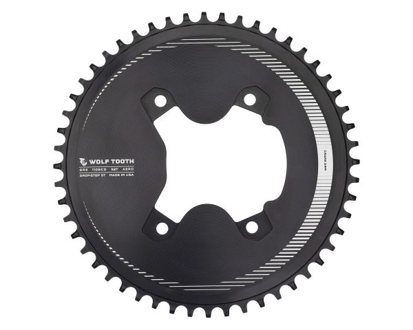 Wolf Tooth Components Aero Chainring (Black) (GRX 800 Series) (Drop-Stop ST) (Single) (52T) (110mm S