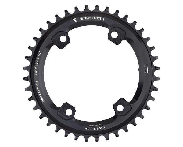 Wolf Tooth Components Asymmetric Chainring for Shimano GRX Cranksets (Black) (Drop-Stop ST) (Single)