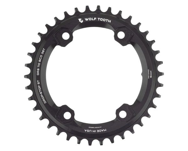 Wolf Tooth Components Asymmetric Chainring for Shimano GRX Cranksets (Black) (Drop-Stop ST) (Single)