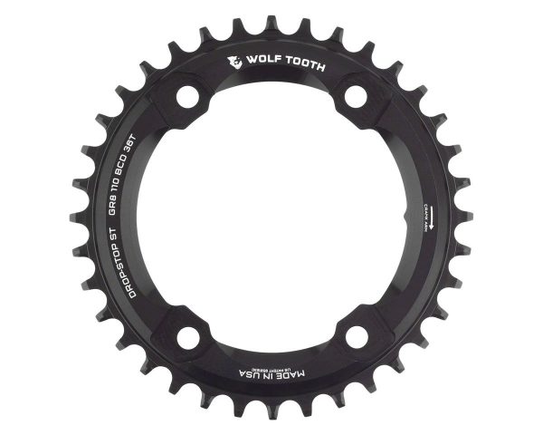 Wolf Tooth Components Asymmetric Chainring for Shimano GRX Cranksets (Black) (Drop-Stop ST) (Single)