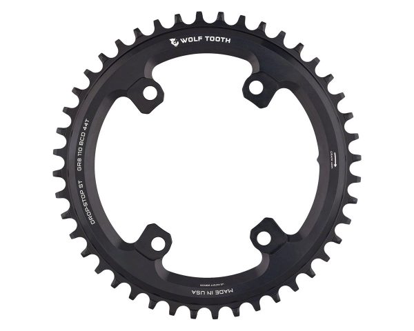 Wolf Tooth Components Asymmetric Chainring for Shimano GRX Cranksets (Black) (Drop-Stop ST) (Single)