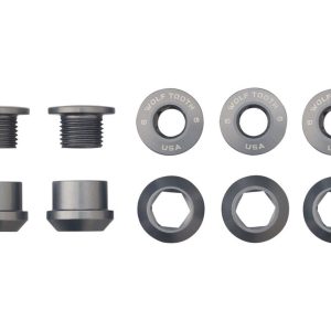 Wolf Tooth Components Dual Hex Fitting Chainring Bolts (Gunmetal) (6mm) (5 Pack) (For 1x Use)