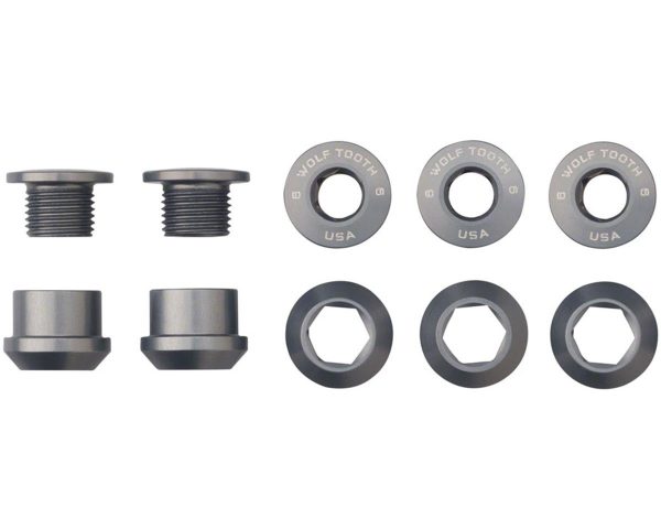 Wolf Tooth Components Dual Hex Fitting Chainring Bolts (Gunmetal) (6mm) (5 Pack) (For 1x Use)