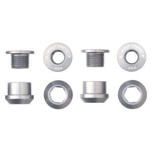 Wolf Tooth Components Dual Hex Fitting Chainring Bolts (Raw Silver) (6mm) (4 Pack) (For 1x Use)