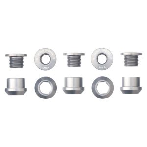 Wolf Tooth Components Dual Hex Fitting Chainring Bolts (Raw Silver) (6mm) (5 Pack) (For 1x Use)