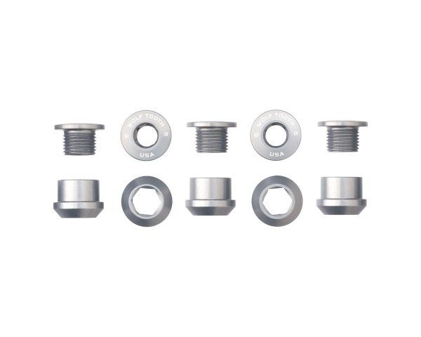 Wolf Tooth Components Dual Hex Fitting Chainring Bolts (Raw Silver) (6mm) (5 Pack) (For 1x Use)