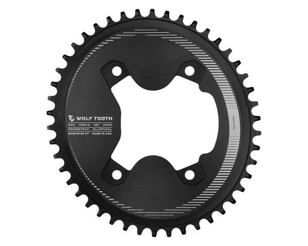 Wolf Tooth Components Elliptical Aero Chainring (Black) (GRX 800 Series) (Drop-Stop ST) (Single) (46