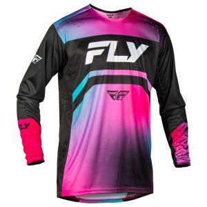 Fly Racing Youth Rayce Long Sleeve Jersey (Fuschia/Black/Teal) (XL)