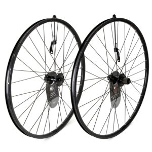 KX Pro Disc Road Wheelset - 700c - 100mm QR Front - 135mm QR Rear / Black / Shimano / 6 Bolt / Pair / 10-11 Speed / Clincher / 700c