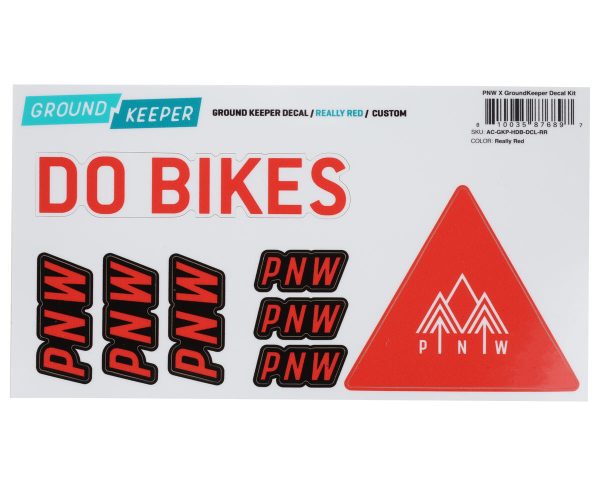 PNW Components X Ground Keeper Custom Handlebar Decal Kit (Really Red) (For Loam and Range Gen 4)