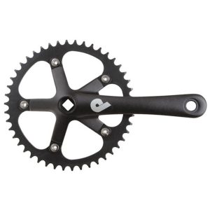 Pake Track Cranks (Black) (Single Speed) (JIS Square Taper) (170mm) (46T) (130 BCD)